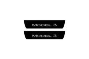 Tesla Model 3 2017+ Led Door Sill Pro With Logo Model 3 (Premium Painting) Tesla Led Door Sills PRO opdesign