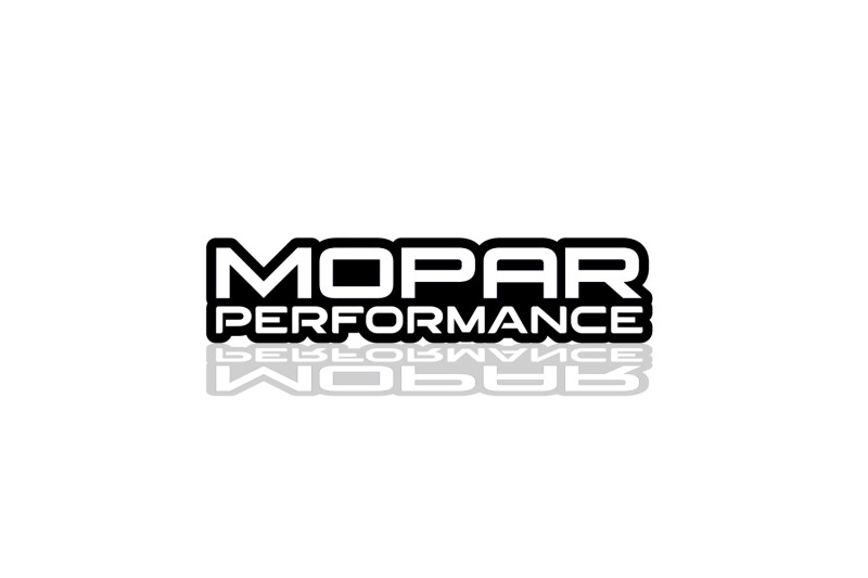 Dodge tailgate trunk rear emblem with Mopar Performance logo Dodge emblems decoinfabric BLACK WHITE