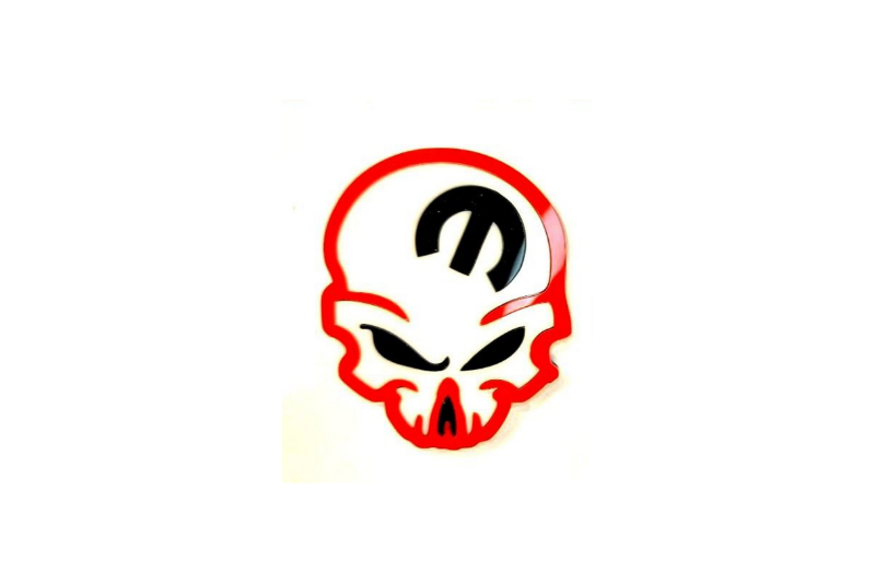 Jeep tailgate trunk rear emblem with Mopar Skull logo (Type 5) Jeep emblems decoinfabric