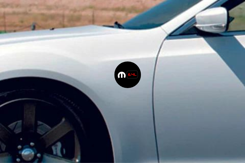 Dodge emblem for fenders with Mopar 6.4L logo (type 2) Dodge emblems decoinfabric