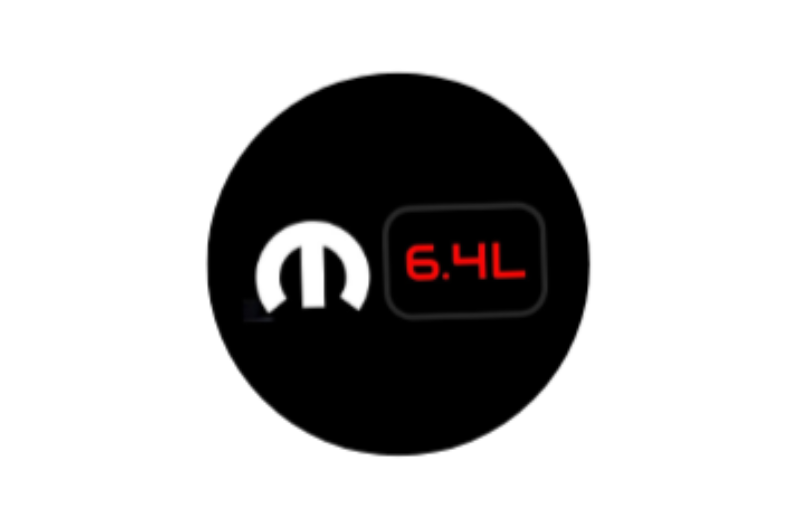 Dodge Radiator grille emblem with Mopar 6.4L logo (Type 2) Dodge emblems decoinfabric