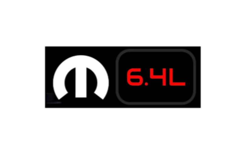 Dodge tailgate trunk rear emblem with Mopar 6.4L logo Dodge emblems decoinfabric