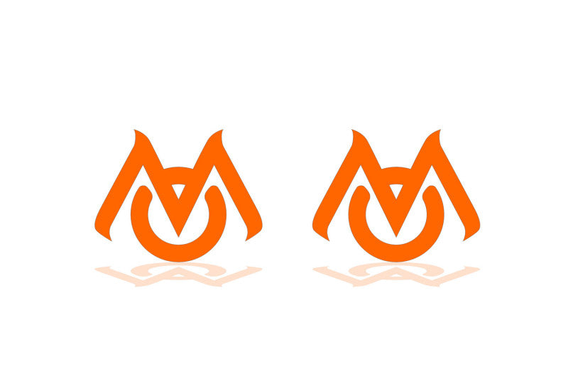 Chrysler emblem for fenders with Mopar logo (Type Mono) (type 2) Chrysler emblems decoinfabric ORANGE