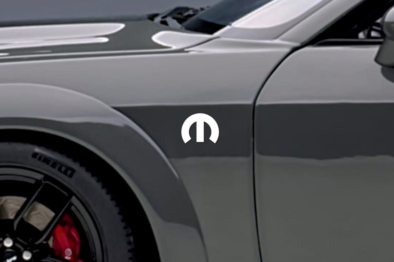 Chrysler emblem for fenders with Mopar logo (Type Mono) Chrysler emblems decoinfabric WHITE