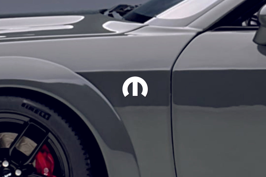 Chrysler emblem for fenders with Mopar logo (Type Mono) Chrysler emblems decoinfabric WHITE