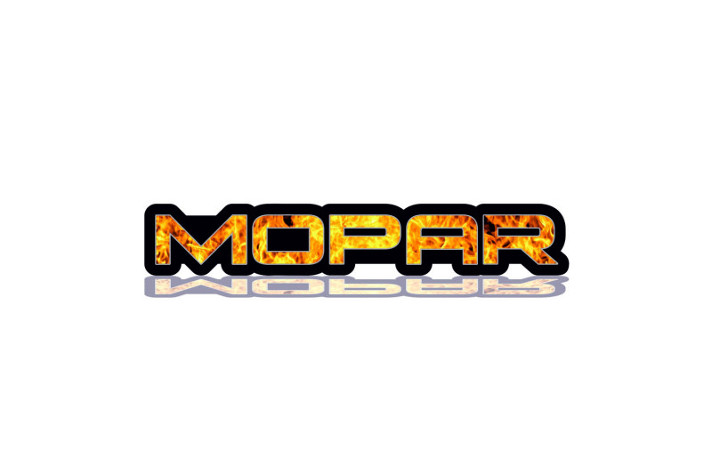 Dodge tailgate trunk rear emblem with Mopar Fire logo