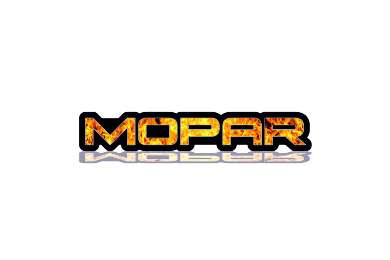 Dodge Challenger trunk rear emblem between tail lights with Mopar Fire logo Dodge emblems decoinfabric BLACK FRAME+FIRE LOGO