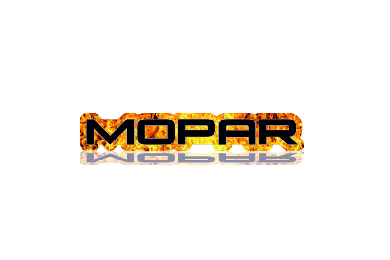 Chrysler Radiator grille emblem with Mopar Fire logo Chrysler emblems decoinfabric FIRE FRAME+BLACK LOGO