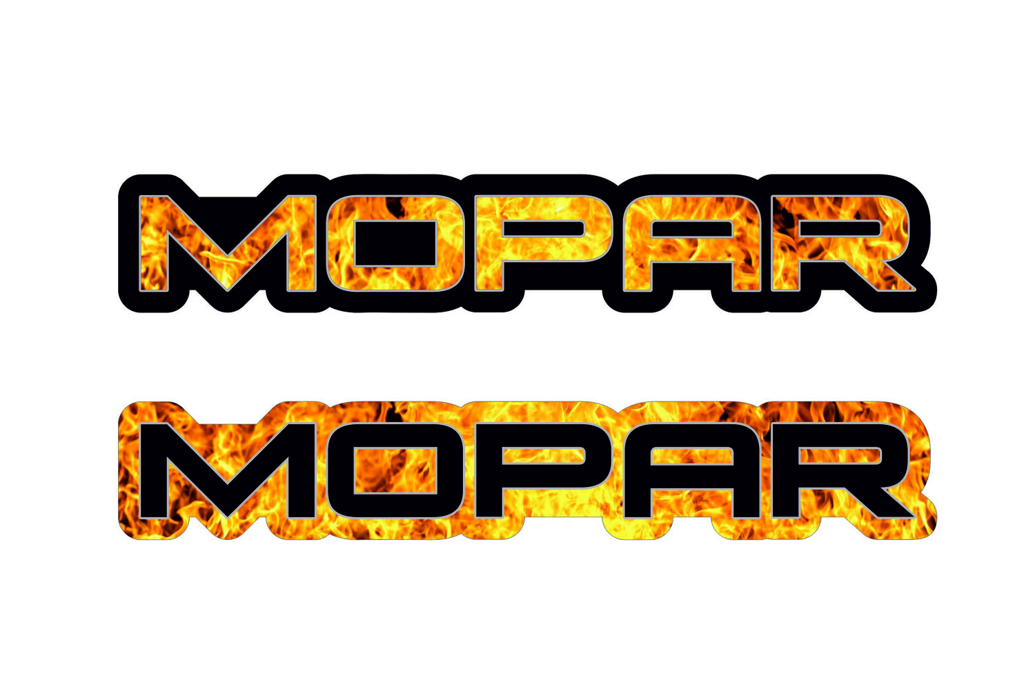 Chrysler Emblem & Badge Set - Grille and Tailgate Mopar Fire logo Chrysler emblems decoinfabric BLACK FRAME+FIRE LOGO