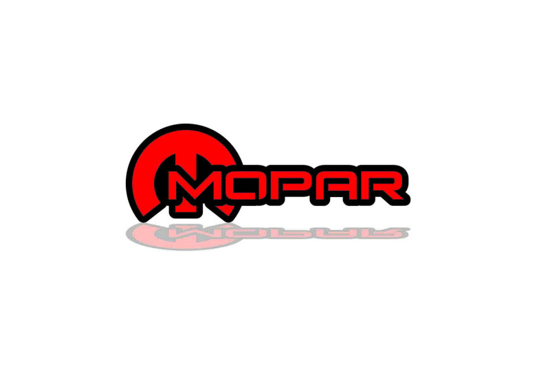 Chrysler Radiator grille emblem with Mopar logo (type 22) Chrysler emblems decoinfabric BLACK RED
