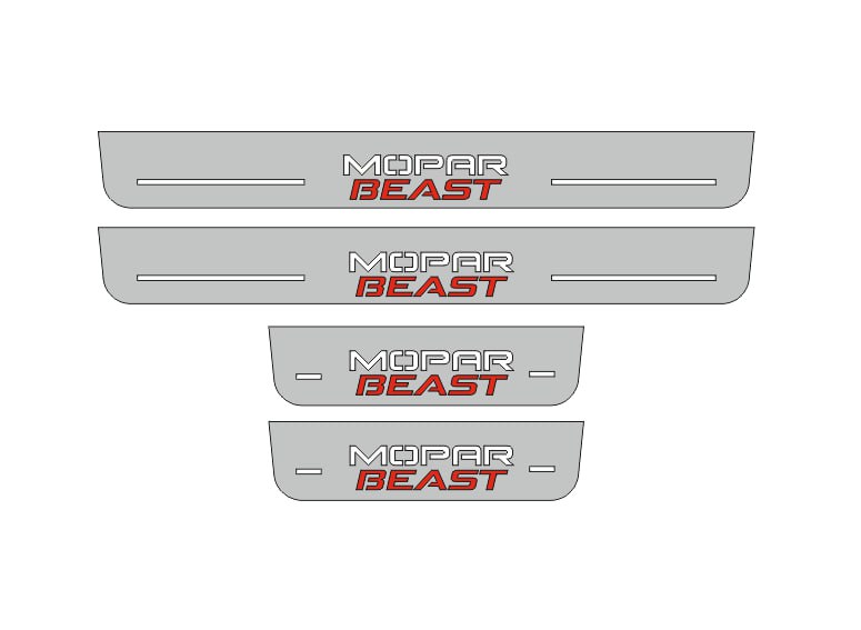 Dodge Durango III 2011+ Door Sill Led Plate With MOPAR BEAST Logo (Type 2) Dodge Led Door Sills opdesign