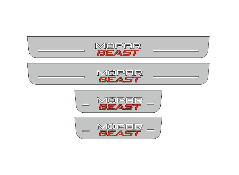 Dodge Charger 2023+ Door Sill Led Plate With MOPAR BEAST Logo (Type 2) - decoinfabric