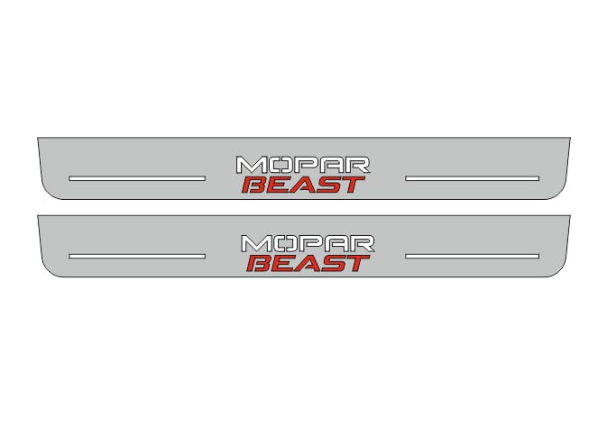 Dodge Durango III 2011+ Door Sill Led Plate With MOPAR BEAST Logo (Type 2) Dodge Led Door Sills opdesign