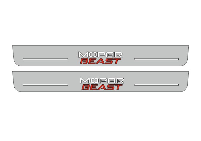 Dodge Charger 2023+ Door Sill Led Plate With MOPAR BEAST Logo (Type 2) - decoinfabric