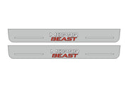 Dodge Charger 2023+ Door Sill Led Plate With MOPAR BEAST Logo (Type 2) Dodge Led Door Sills opdesign