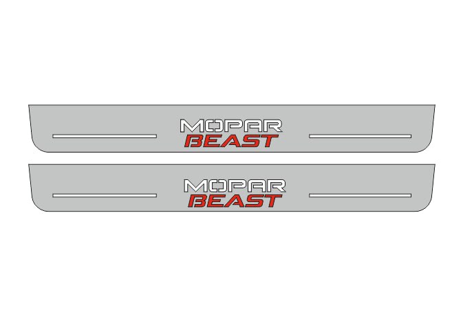 Dodge Charger 2011+ Door Sill Led Plate With MOPAR BEAST Logo (Type 2) Dodge Led Door Sills opdesign