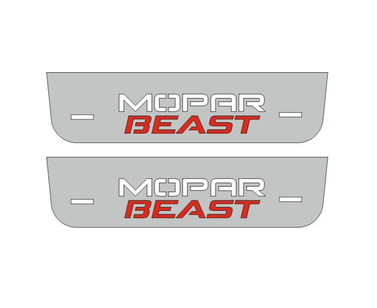 Dodge Durango III 2011+ Door Sill Led Plate With MOPAR BEAST Logo (Type 2) Dodge Led Door Sills opdesign