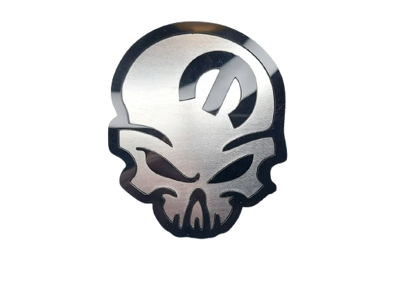 DODGE Stainless Steel Radiator grille emblem with Mopar Skull logo - decoinfabric