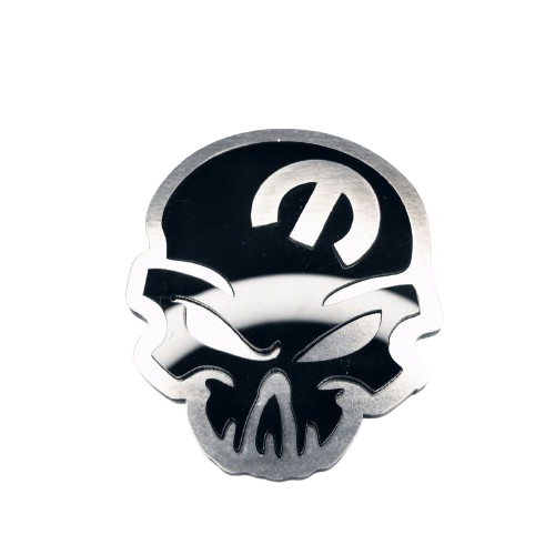 Dodge Challenger Stainless Steel trunk rear emblem between tail lights with Mopar Skull logo (Type 2) Dodge emblems decoinfab