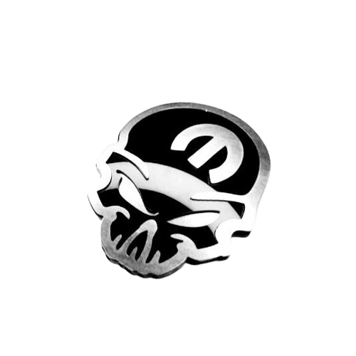 DODGE Stainless Steel Radiator grille emblem with Mopar Skull logo (Type 2) - decoinfabric