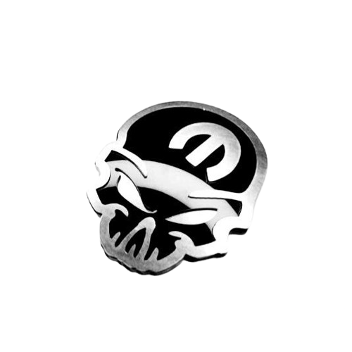 Chrysler Stainless Steel tailgate trunk rear emblem with MOPAR SKULL logo (Type 2) Chrysler emblems decoinfabric
