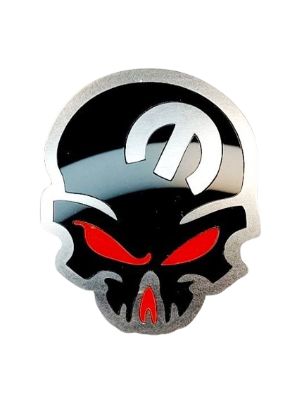 DODGE Stainless Steel Radiator grille emblem with Mopar Skull logo (Type 3) - decoinfabric