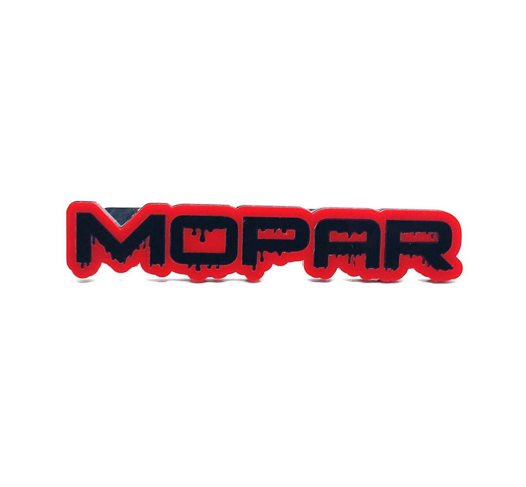 Jeep Radiator grille emblem with Mopar Blood logo Jeep emblems decoinfabric RED BLACK