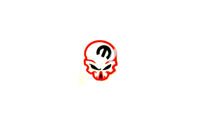 Dodge tailgate trunk rear emblem with Mopar Skull logo (type 4) Dodge emblems decoinfabric