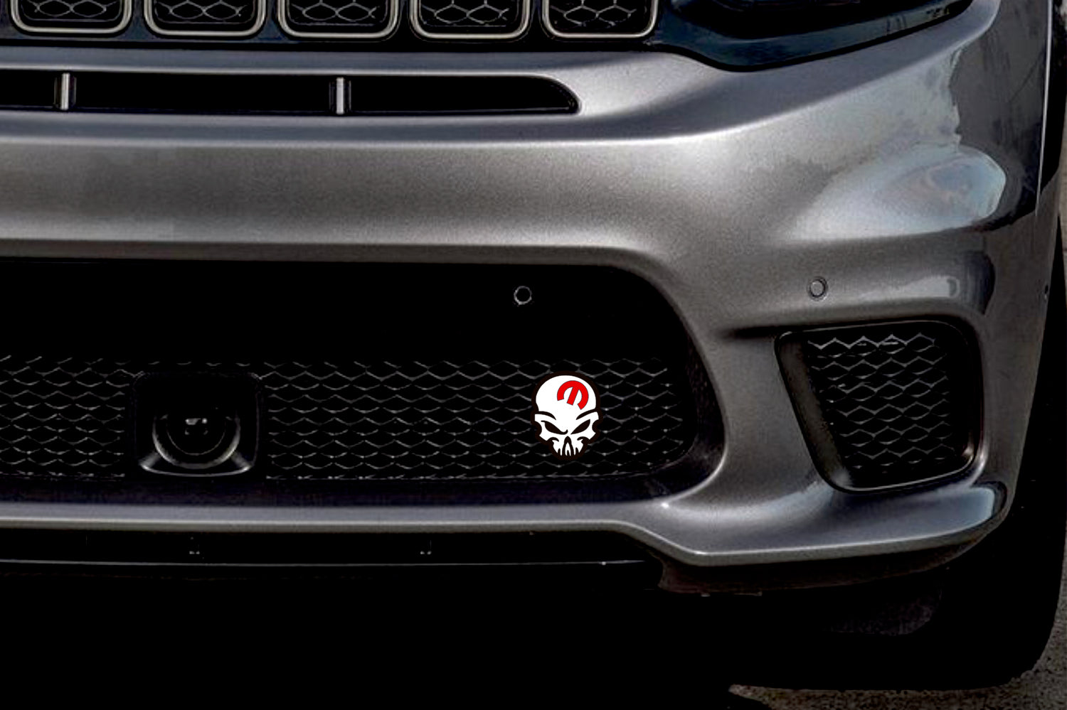 Jeep Emblem & Badge Set - Grille and Tailgate Mopar Skull logo Jeep emblems decoinfabric