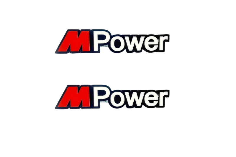 BMW Emblem & Badge Set - Grille and Tailgate M Power logo (Type 2) BMW emblems decoinfabric WHITE