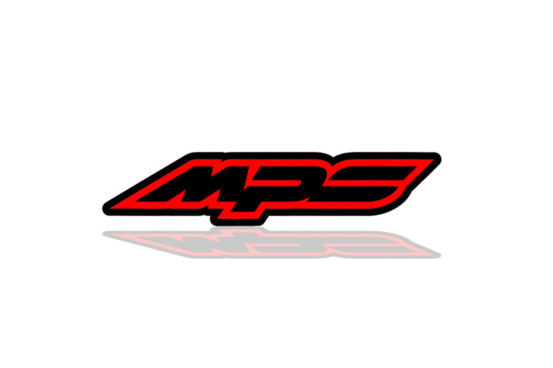 Mazda tailgate trunk rear emblem with MPS logo (Type 2) Mazda emblems decoinfabric BLACK RED