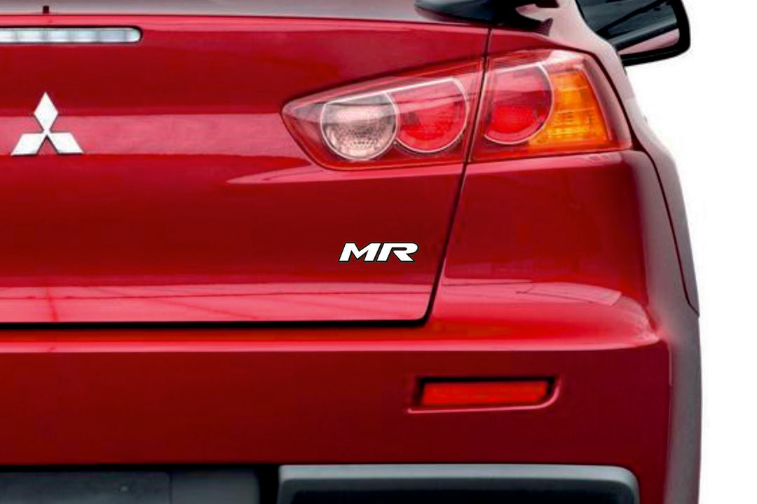Mitsubishi tailgate trunk rear 3D emblem with MR logo (type MIXT) Mitsubishi emblems decoinfabric