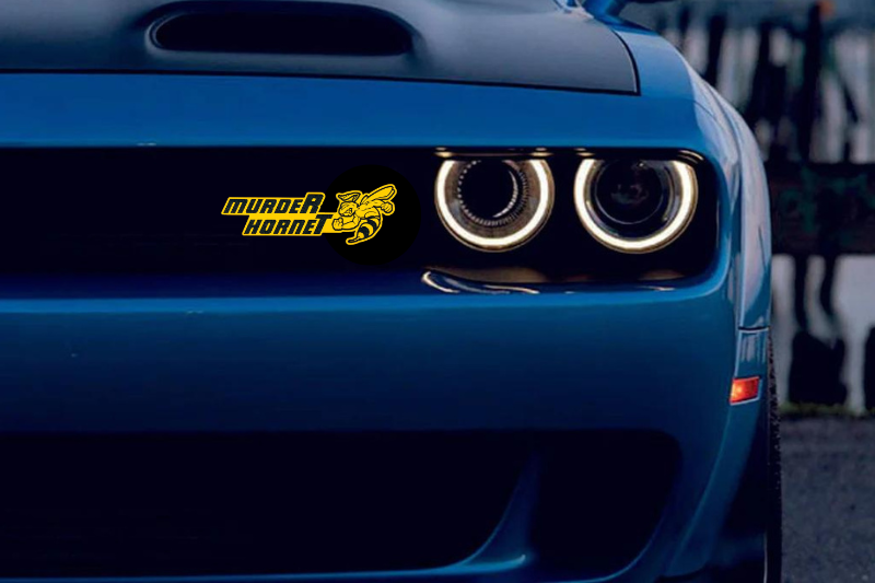 Dodge Emblem & Badge Set - Grille and Tailgate murdeR horneT logo Dodge emblems decoinfabric
