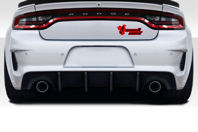 Dodge tailgate trunk rear emblem with murdeR horneT logo (type 2)