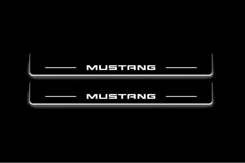 Ford Mustang VII 2023+ Illuminated LED Door Sill Plates With Mustang Logo