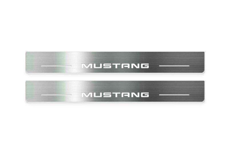 Ford Mustang VII 2023+ Illuminated LED Door Sill Plates With Mustang Logo