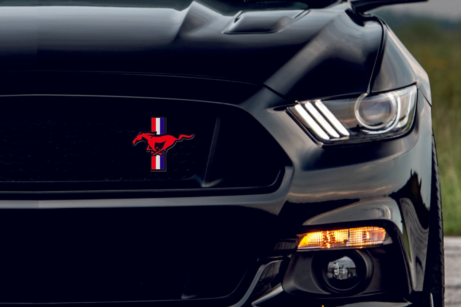 Ford Mustang Radiator grille emblem with Mustang Horse logo (type 2)