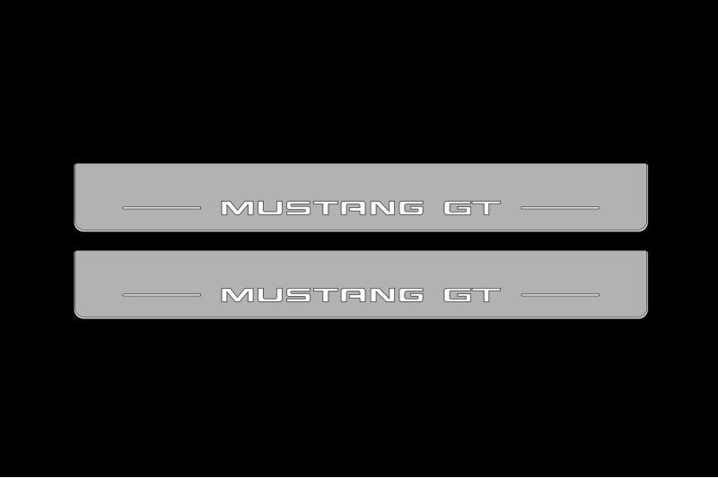 Ford Mustang VII 2023+ Illuminated LED Door Sill Plates With Mustang GT Logo Ford Led Door Sills opdesign