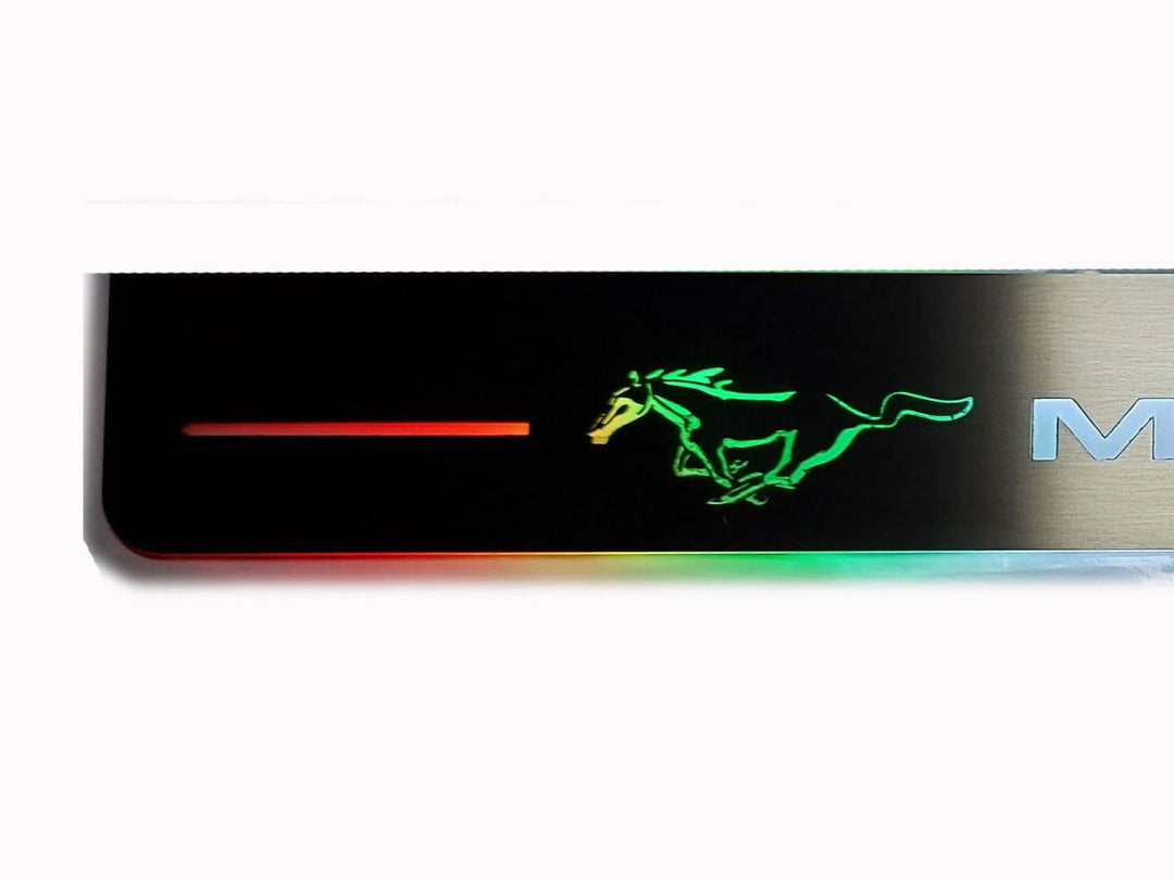 Ford Mustang V 2005-2015 Illuminated LED Door Sill Plates With Mustang Logo Ford Led Door Sills opdesign