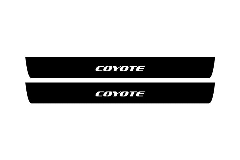 Ford Mustang VI 2015-2023 Led Door Sill Pro With Logo Coyote (Premium Painting)