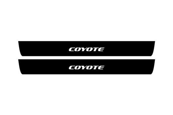 Ford Mustang VI 2015-2023 Led Door Sill Pro With Logo Coyote (Premium Painting)