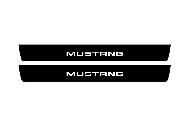 Ford Mustang VI 2015-2023 Led Door Sill Pro With Logo Mustang (Premium Painting) Ford Led Door Sills PRO opdesign