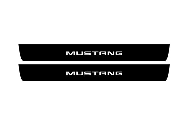 Ford Mustang VI 2015-2023 Led Door Sill Pro With Logo Mustang (Premium Painting)