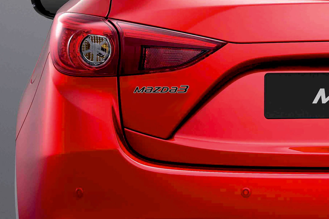 Mazda 3 III 2013-2019 tailgate trunk rear 3D emblem with Mazda 3 logo (type MIXT) Mazda emblems decoinfabric