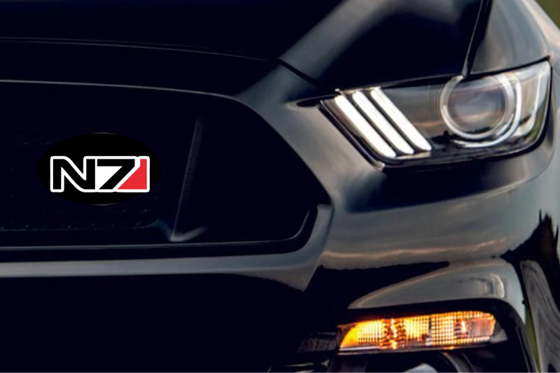 Mass Effect Radiator grille emblem with N7 logo Custom design emblems decoinfabric