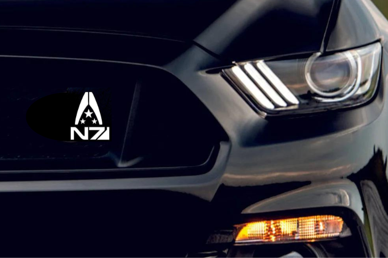 Mass Effect Radiator grille emblem with Systems Alliance logo - decoinfabric