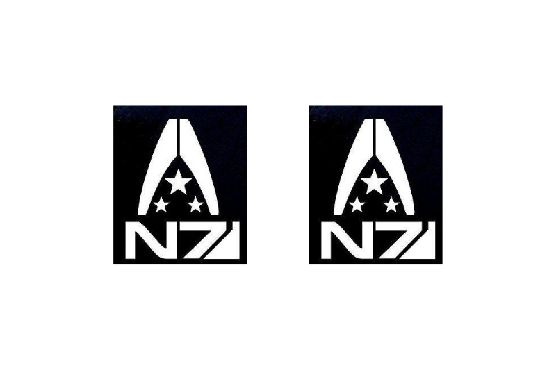 Mass Effect emblem badge for fenders with Systems Alliance logo - decoinfabric