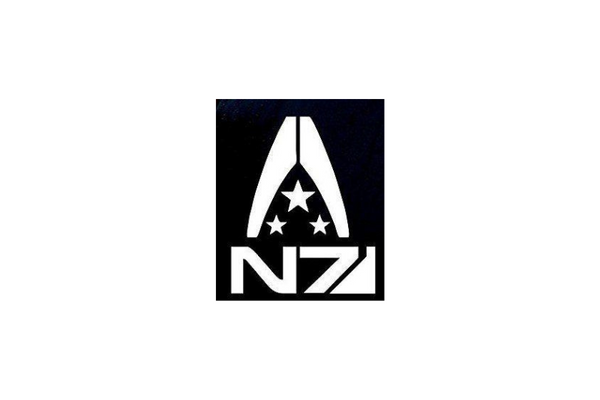 Mass Effect tailgate trunk rear emblem with Systems Alliance logo - decoinfabric
