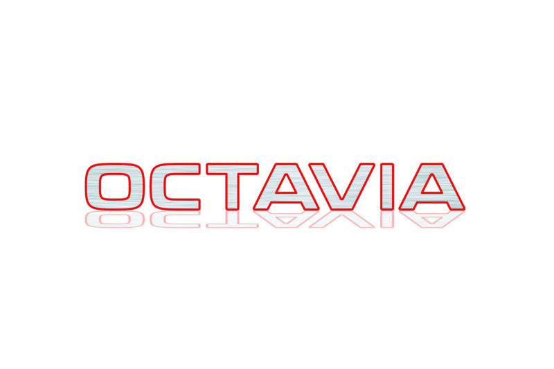 Skoda Octavia III (A7) 2013-2020 tailgate trunk rear 3D emblem with Octavia logo (type MIXT) Skoda emblems decoinfabric