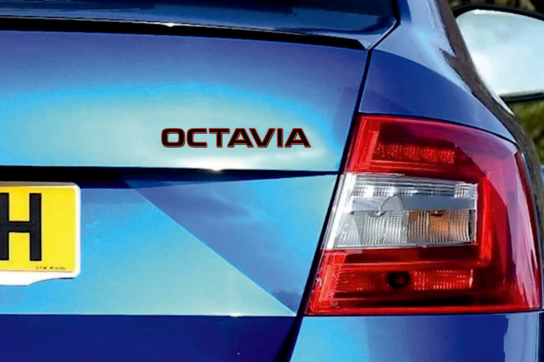 Skoda Octavia III (A7) 2013-2020 tailgate trunk rear 3D emblem with Octavia logo (type MIXT) Skoda emblems decoinfabric